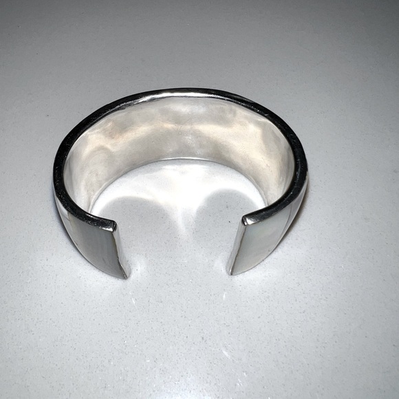 Abalone Agate Onyx Cuff Bracelet Vintage Jewelry - Picture 12 of 12